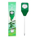 BaiHu Mart für Garten, Rasen, Landwirtschaft und Zimmer-/Freilandpflanzen Mini-Boden-PH-Meter, Feuchtigkeitssensor-Detektor mit Metallsonde, Hausgartenpflanzen, Blumen, Bodenwasser-Säureprüfg