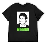 Charlie Sheen Winning Picture Image Mens Graphic T-Shirt Black M