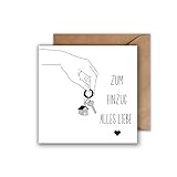 WBdesignz Umzug Karte mit Umschlag - Gartulation zur neuen Wohnung Zum Einzug alles Liebe Neuanfang Umzug neues Zuhause Glückwünsche zum Einzug (125x 125 mm)