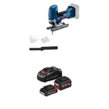 Bosch Professional 18V GST 18V-125 S (SDS-Sägeblatthalter, inkl. 1x Stichsägeblatt, Absaug-Set) + 18V Akku Starter-Set: 1x ProCORE18V 4.0Ah Akku + 1x ProCORE18V 5.5Ah Akku + GAL 1880 CV