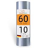 CCLIFE Isolierfolie Thermofolie Aluminisierte Dämmfolie Alu Luftpolsterfolie 3-4mm Heizkörper Reflexionsfolie für Dächer Fenster Rohre Böden,0.6x10m-6㎡