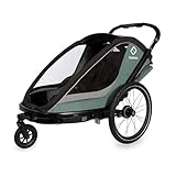HAMAX Cocoon Twin Kinderfahrradanhänger: grün/schwarz Tw