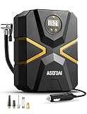 AstroAI Kompressor Auto Autoreifen Pumpe Luftpumpe 10,3 bar 12V DC mit Echtzeit-LCD-Display Voreingestellter Reifendruck Abschalautomatik Luftkompressor für Auto, Fahrräder, Motorrad, B