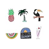 TENDYCOCO 6St Hawaii Thema Brustnadel Y-förmige Brosche Einzigartige Brosche Schicke Design-Brosche Pin-Schmuck-Brosche Kostüm Requisiten Dekoration Kleines schicke Schmuckb