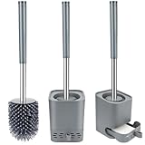 Glowbal Klobürste, Toilettenbürste Silikon mit Behälter schnell trocknendem, WC bürste für Badezimmer Gäste-WC, Wandmontage & Stehen, G