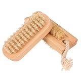 DRESSOOS 2st Nagelreinigungsbürste Mit Schweineborsten Wiederverwendbare Fingernagelbürste Bürste Mit Holzgriff Nagel Reinigen Nagelbürste Zum Reinigen Der Fingernägel Hölzern Yellow