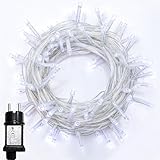 WISD LED Lichterkette 13m, 100er Weiß - Weihnachtsbeleuchtung mit Timer und EU Stecker - Innen und Außen Deko für Weihnachtsbaum, Balkon, Zimmer, G