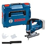 Bosch Professional 18V System Akku Stichsäge GST 18V-125 B (mit Bügelhandgriff, Neigungsschnitte bis zu einem Winkel von 45°, in L-BOXX)