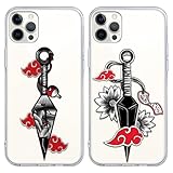 2 Stück Transparent Handyhülle für Samsung Galaxy A42(5G) Hülle 6.6 Zoll, Anime Naruto Akatsuki Arrow Muster Designs Manga Mädchen Junge Case Schutzhülle Stoßfest TPU Weich Ultra Dünn C