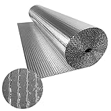 XMTECH Isolierfolie Dämmfolie, Doppelschicht Aluminiumfolie 1 x 30m 200 g/m², Alu-Luftpolsterfolie für Dach-, Boden- und Wandisolierung, Heizkörper-Reflexionsfolie zur Wärmeerhaltung