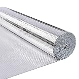 VOUNOT Isolierfolie Dämmfolie 10m x 122cm x 3mm, Doppelte Alu-Luftpolsterfolie Heizkörper Reflexionsfolie T