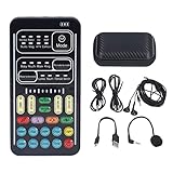 Sstimmenverzerrer Gerät, Tragbarer Sprachwechsler Live-Soundkarte Stereo Voice Changer 8 Stimmveränderungen 8 Soundeffekte, für PC Handy Gaming Plattformen (englische Version)