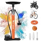 Fahrradpumpe Luftpumpe Fahrrad für alle Ventile - 11 Bar / 160 Psi Standluftpumpe mit Manometer - Standpumpe für Rennrad, E-Bike, Mountainbike - Fahrrad Pumpe für Französische V