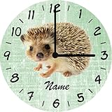 Print Equipment (32.61) GLASUHR WANDUHR Kinderuhr - Igel Borstel - Ø 29 cm - AUCH MIT W