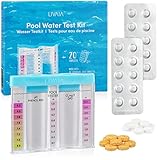 Pooltester Chlor und pH: 3er Starter Set mit Test Container, 10 Phenol Red Tabletten, 10 DPD1 Tabletten – Pool Tester pH und Chlor – pH Tester LIVAI